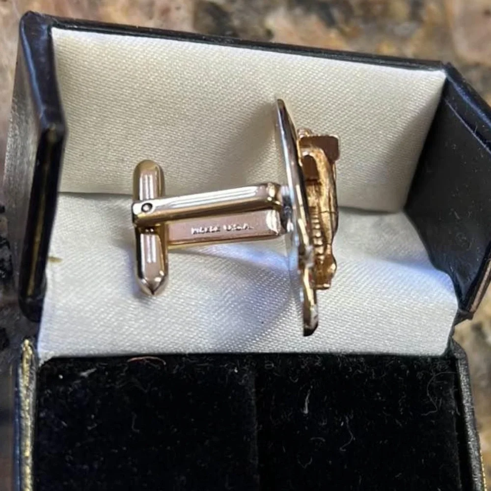 Elegant Silver and Brown Cufflinks